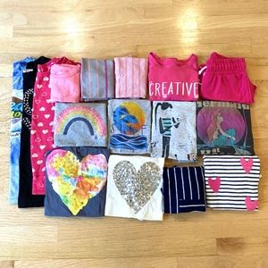 SOLD Girl's Size L Tees, Tanks, & Shorts Lot